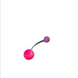 Pink belly button ring
